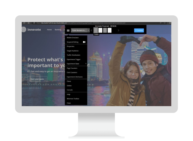 Ein Computer, der die OpenText Core Web Optimization-Plattform zeigt