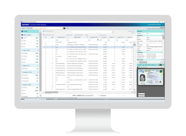 Ein Desktop-Computer mit OpenText Forensic