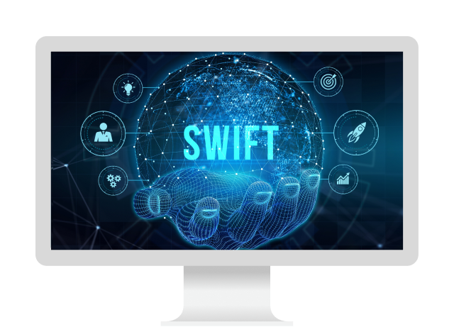 Ein Desktop-Computer mit OpenText SWIFT Service Bureau
