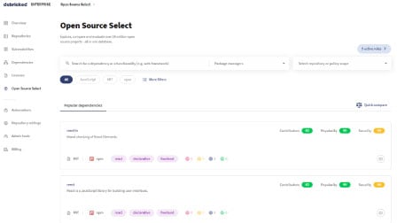 Abbildung zu Core Open Source Select-Funktionalitätssuche