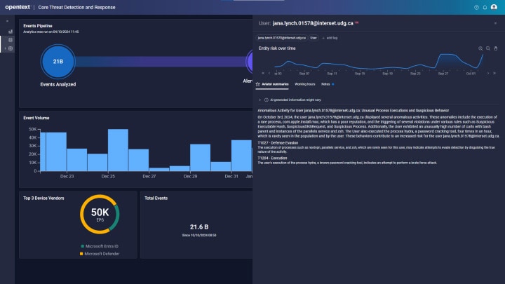 image der Anwendung OpenText Core Threat Detection and Response