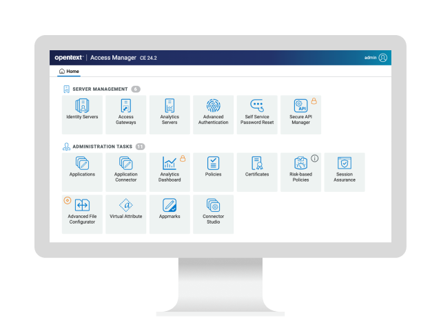 OpenText Access Manager mit Managed Services läuft auf einem Computer