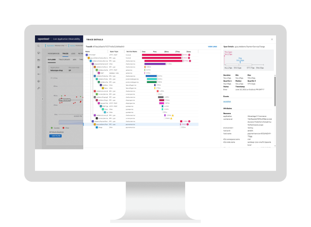 OpenText Core Application Observability-Anwendung auf einem Computer    