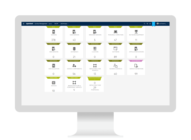 OpenText Asset Management-Plattform auf einem Computer