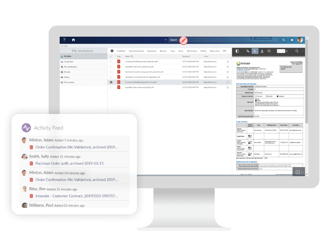 OpenText Content Management for Government Software auf einem Computer