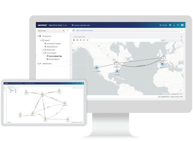 OpenText Core Cloud Network Observability läuft auf einem Computer