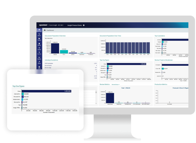 OpenText Core Insight-Anwendung läuft auf einem Computer