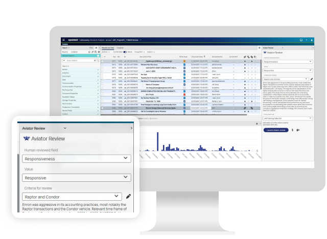 Ein Computer zeigt die OpenText eDiscovery-Plattform