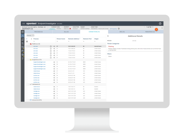 OpenText Endpoint Investigator-Plattform auf einem Computer