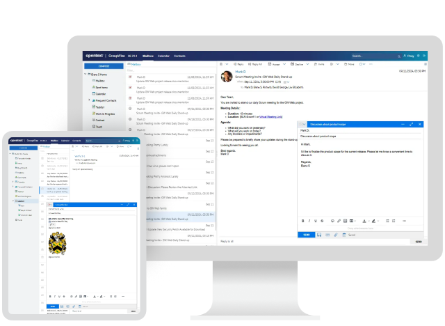 OpenText Groupwise Dashboard auf dem Computer