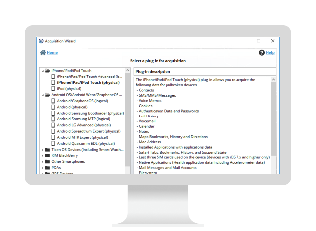 OpenText Mobile Investigator läuft auf einem Computer