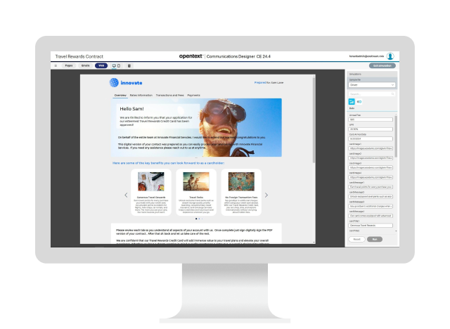 Ein Computer mit der OpenText-Kommunikationsplattform