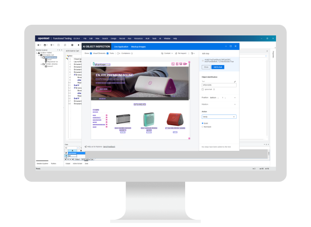 OpenText Functional Testing läuft auf einem Computer