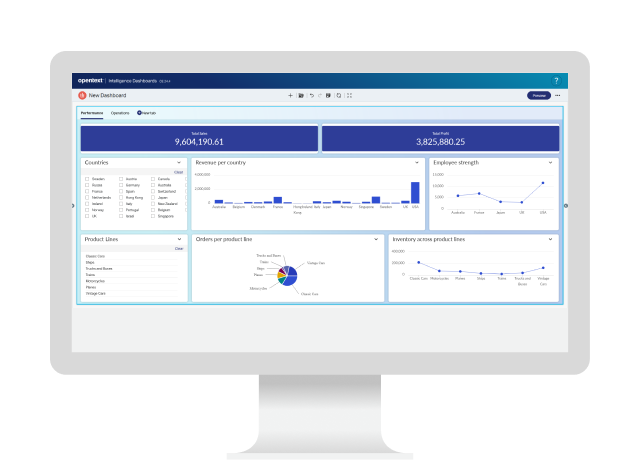 OpenText Intelligence läuft auf einem Computer 