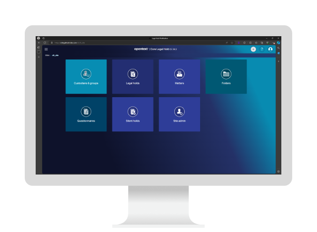 OpenText Core Legal Hold läuft auf einem Computer