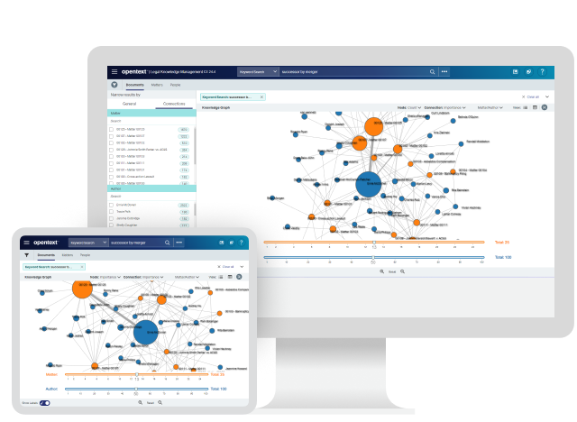 OpenText Legal Wissensmanagement-Plattform auf einem Computer