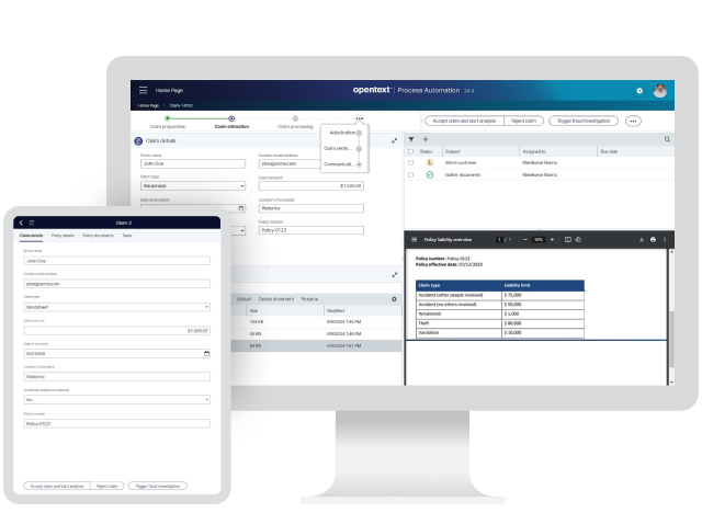 OpenText Process Automation Software läuft auf einem Computer