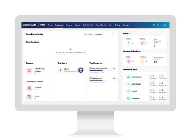 OpenText Privileged Access Manager läuft auf einem Computer