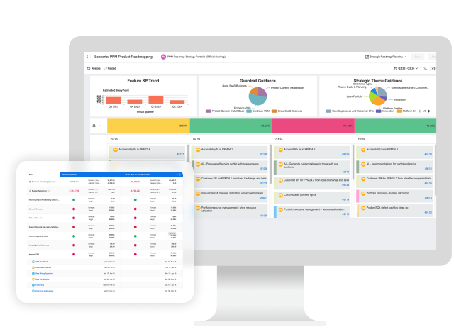 OpenText Project and Portfolio Management-Anwendung läuft auf dem Desktop 