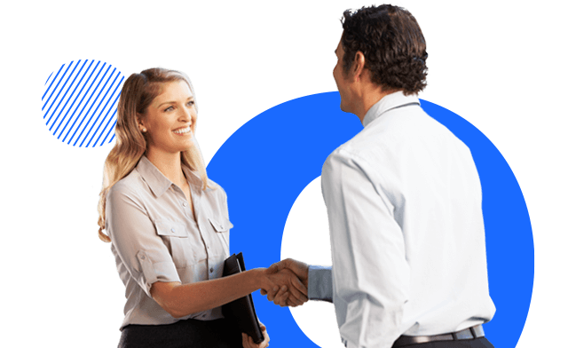Two people shaking hands