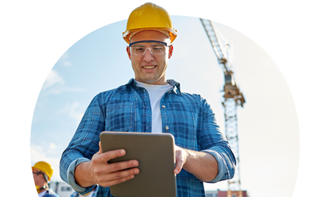 A person looking at a tablet 