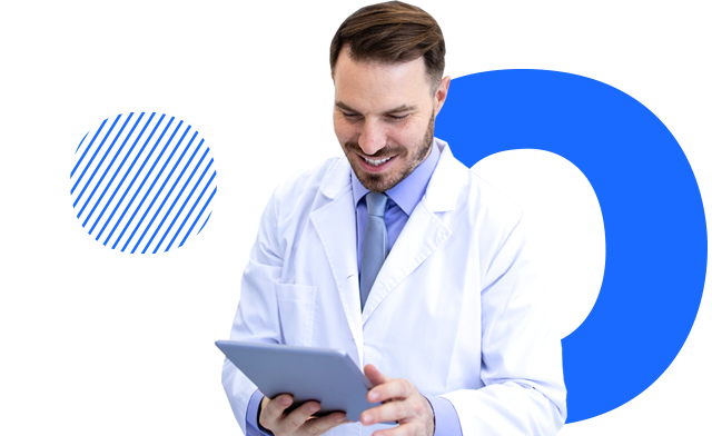 A person looking at a tablet