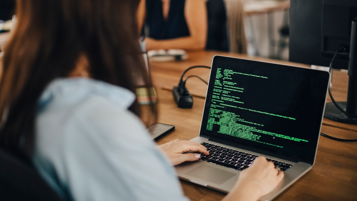 A person working on a laptop