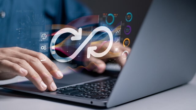 A person working on a laptop