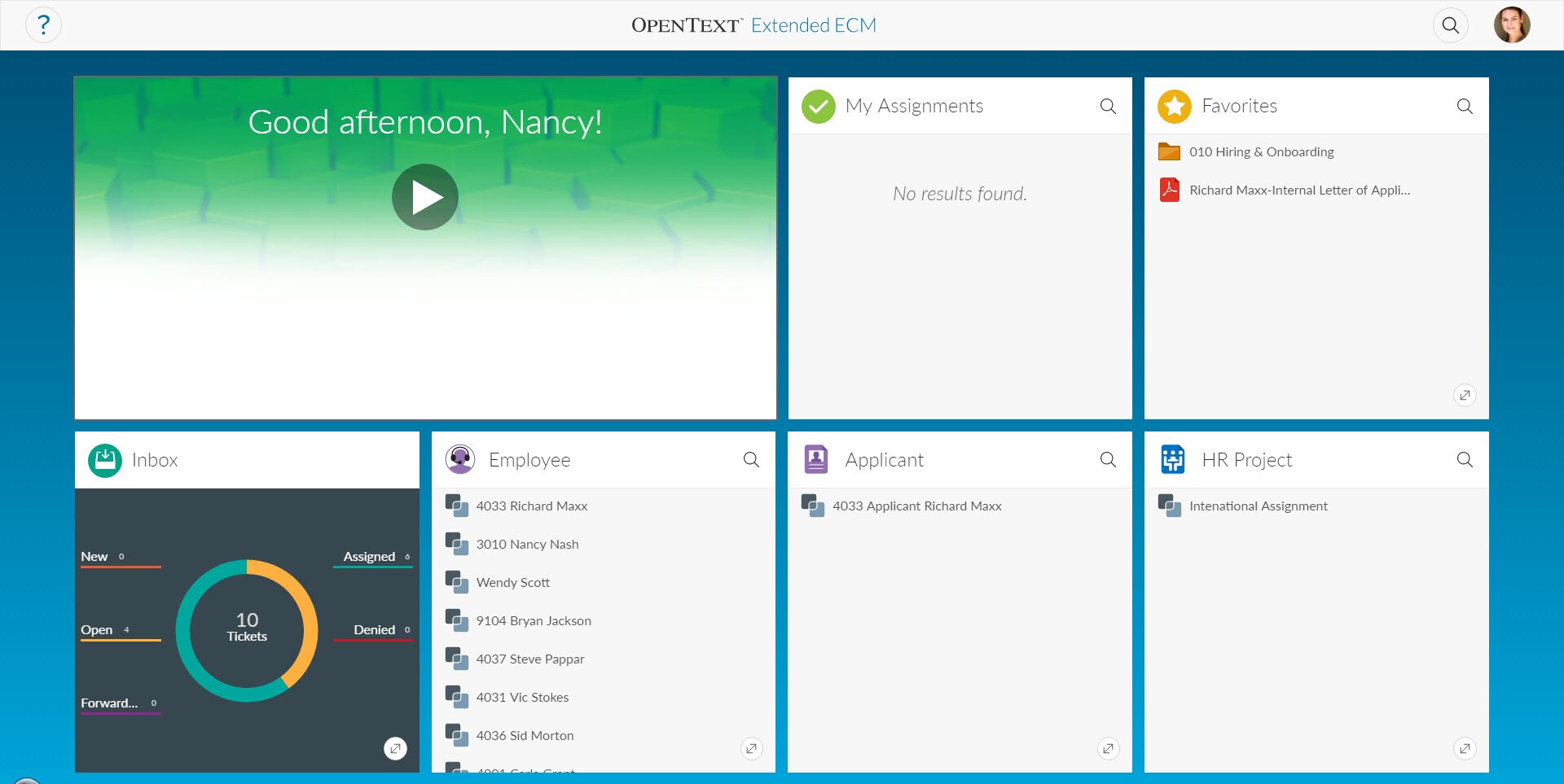 Extended ECM for SuccessFactors - HR Workspace